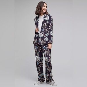 🦄HTF🦄 EUC Anthropologie Kachel Floral Silk Blazer & Pant Set, Size 6